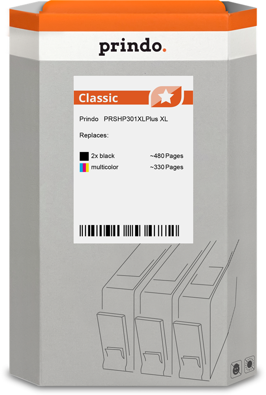 Prindo Classic XL Multipack Schwarz / mehrere Farben (PRSHP301XLPlus)