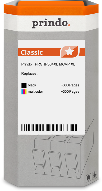 Prindo Classic XL Multipack Schwarz / mehrere Farben (PRSHP304XL MCVP)