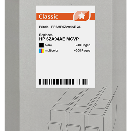 Prindo Classic XL Multipack Schwarz / mehrere Farben (PRSHP6ZA94AE)