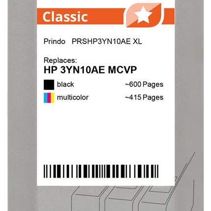 Prindo Classic XL Multipack Schwarz / mehrere Farben (PRSHP3YN10AE)