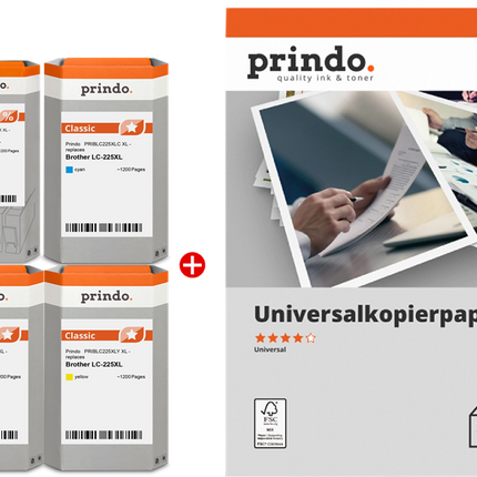 Prindo Classic XL Schwarz / Cyan / Magenta / Gelb Value Pack PRSBLC227XL_225XL MCVP