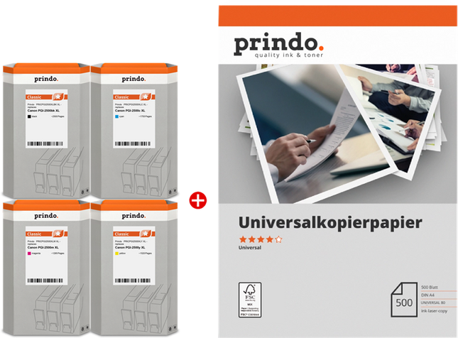 Prindo Classic XL Schwarz / Cyan / Magenta / Gelb Value Pack PRSCPGI2500XL MCVP