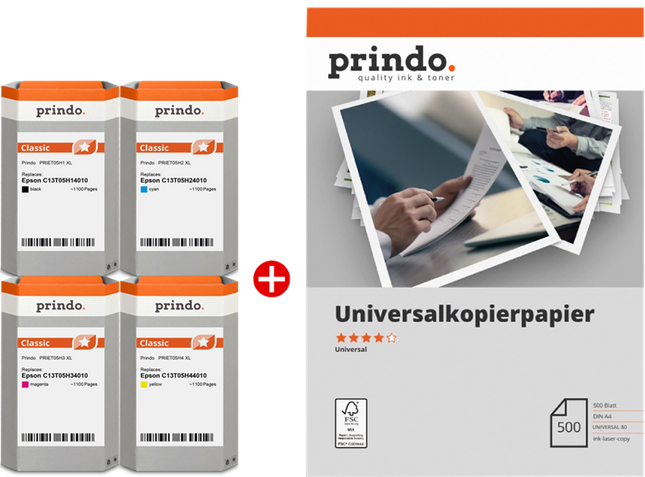 Prindo Classic XL Schwarz / Cyan / Magenta / Gelb Value Pack