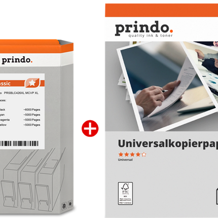 Prindo Classic XL Schwarz / Cyan / Magenta / Gelb / Weiss Value Pack