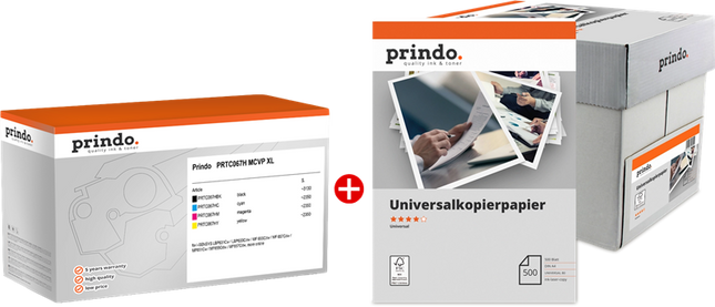 Prindo Classic XL Schwarz / Cyan / Magenta / Gelb / Weiss Value Pack