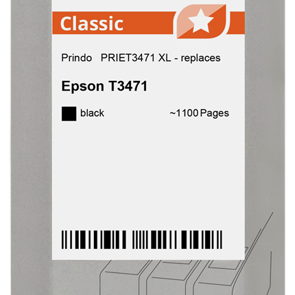 Prindo Classic XL Schwarz Druckerpatrone PRIET3471
