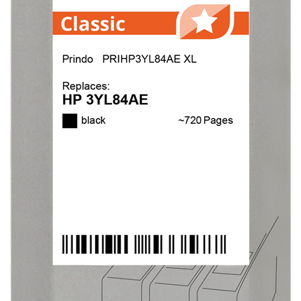 Prindo Classic XL Schwarz Druckerpatrone PRIHP3YL84AE