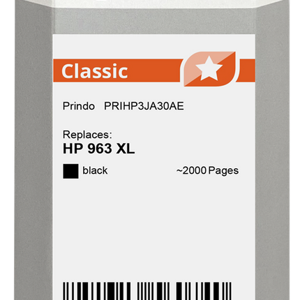 Prindo Classic XL Schwarz Druckerpatrone PRIHP3JA30AE