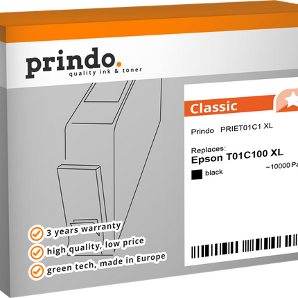 Prindo Classic XL Schwarz Druckerpatrone PRIET01C1