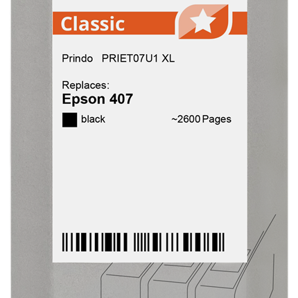 Prindo Classic XL Schwarz Druckerpatrone PRIET07U1