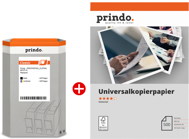 Prindo Classic XL Schwarz / mehrere Farben / Weiss Value Pack