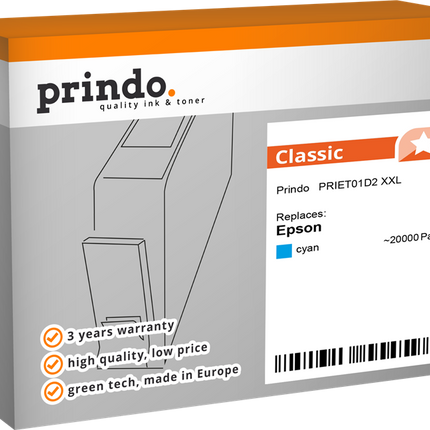 Prindo Classic XXL Cyan Druckerpatrone