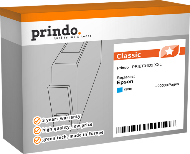 Prindo Classic XXL Cyan Druckerpatrone