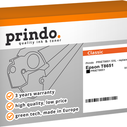 Prindo Classic XXL Schwarz Druckerpatrone PRIET8651