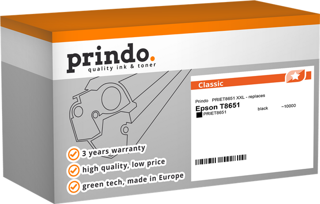 Prindo Classic XXL Schwarz Druckerpatrone PRIET8651