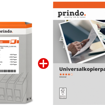Prindo Classic XXL Schwarz / Schwarz / Cyan / Magenta / Gelb / Weiss Value Pack