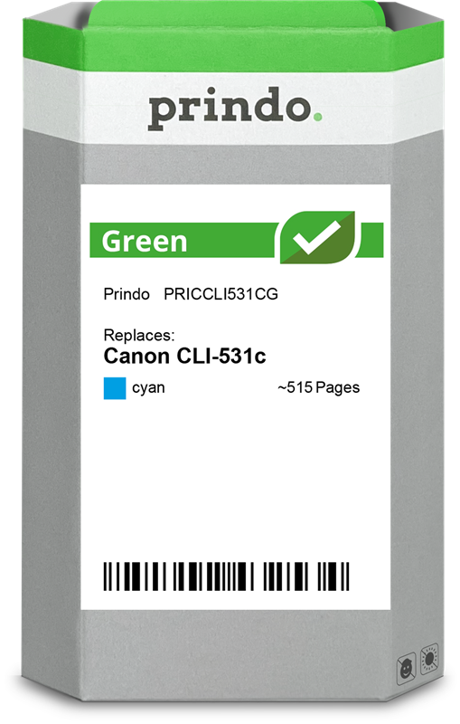 Prindo Green Cyan Druckerpatrone PRICCLI531CG