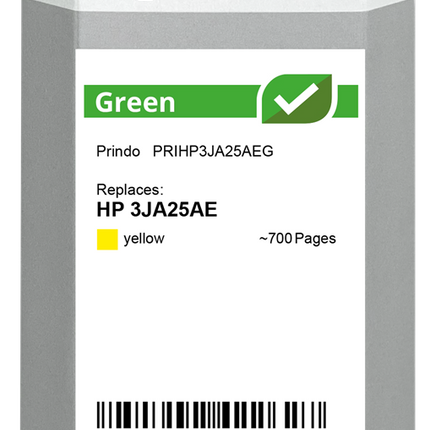 Prindo Green Gelb Druckerpatrone PRIHP3JA25AEG