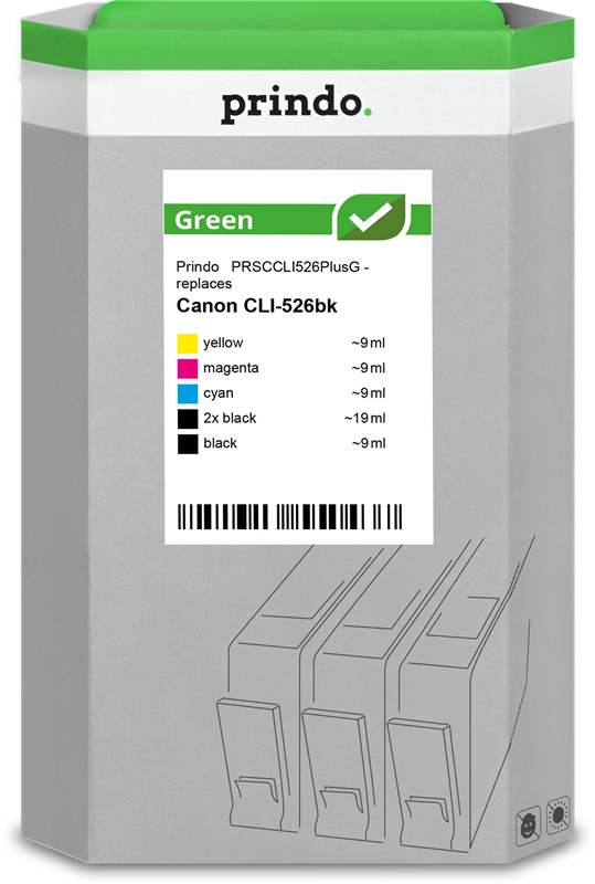 Prindo Green Multipack Schwarz / Cyan / Magenta / Gelb (PRSCCLI526PlusG)