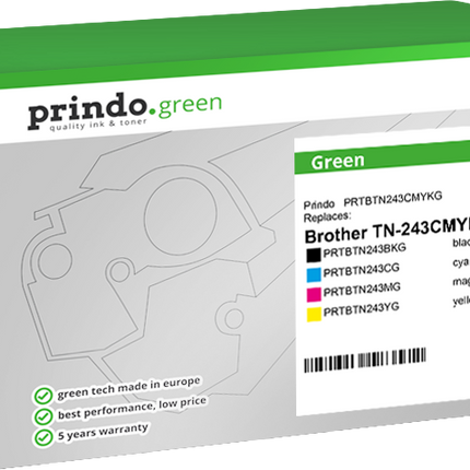 Prindo Green Multipack Schwarz / Cyan / Magenta / Gelb
