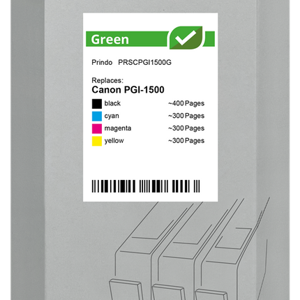 Prindo Green Multipack Schwarz / Cyan / Magenta / Gelb (PRSCPGI1500G)