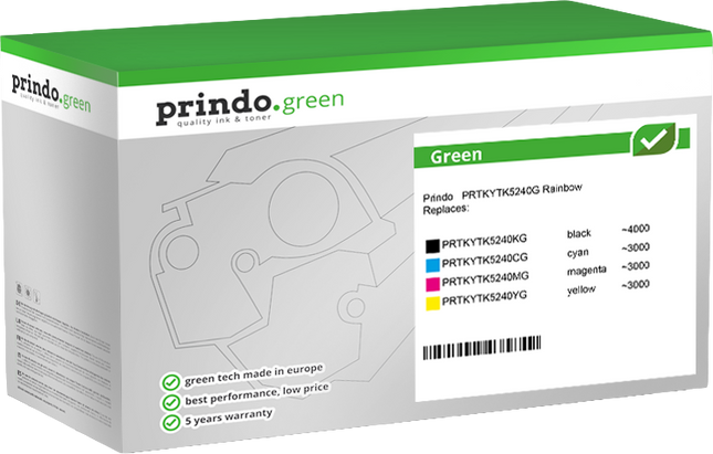 Prindo Green Multipack Schwarz / Cyan / Magenta / Gelb