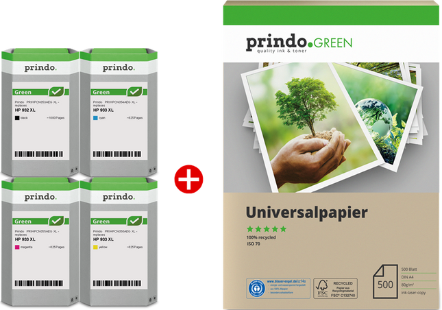 Prindo Green Schwarz / Cyan / Magenta / Gelb Value Pack PRSHPC2P42AEG MCVP
