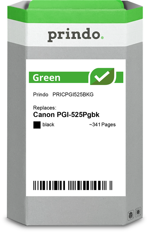 Prindo Green Schwarz Druckerpatrone PRICPGI525BKG