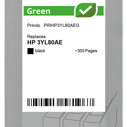 Prindo Green Schwarz Druckerpatrone PRIHP3YL80AEG