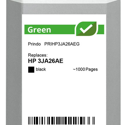 Prindo Green Schwarz Druckerpatrone PRIHP3JA26AEG