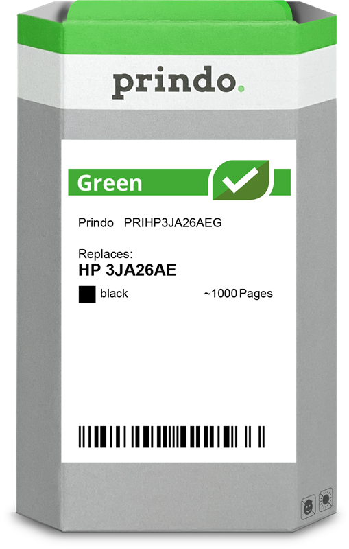 Prindo Green Schwarz Druckerpatrone PRIHP3JA26AEG