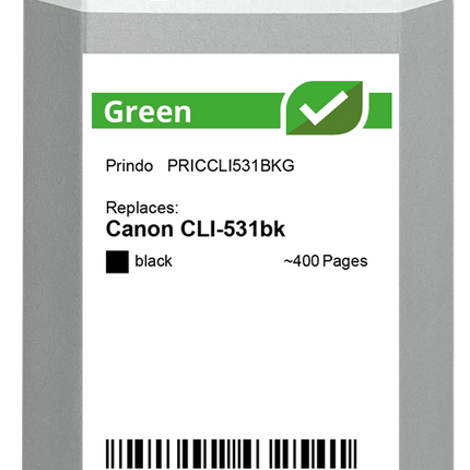 Prindo Green Schwarz Druckerpatrone PRICCLI531BKG