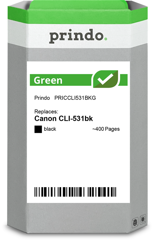 Prindo Green Schwarz Druckerpatrone PRICCLI531BKG