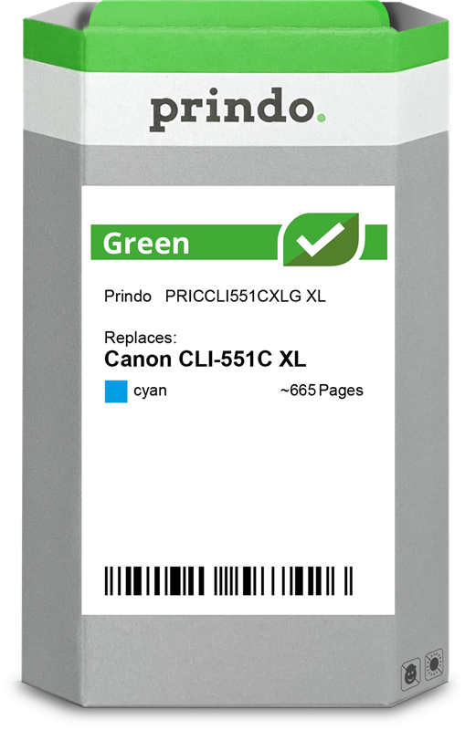 Prindo Green XL Cyan Druckerpatrone PRICCLI551CXLG