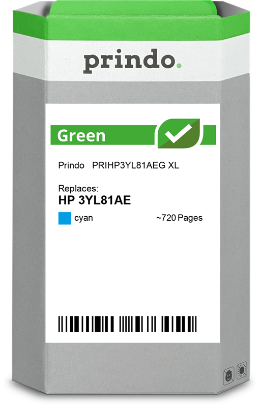 Prindo Green XL Cyan Druckerpatrone PRIHP3YL81AEG