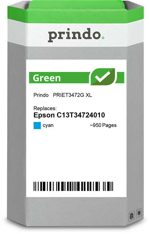 Prindo Green XL Cyan Druckerpatrone PRIET3472G