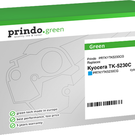 Prindo Green XL Cyan Toner PRTKYTK5230CG