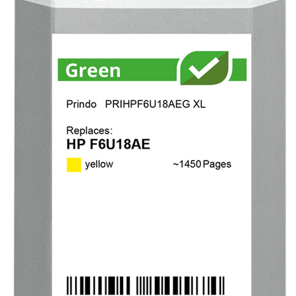 Prindo Green XL Gelb Druckerpatrone PRIHPF6U18AEG