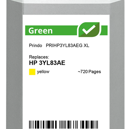 Prindo Green XL Gelb Druckerpatrone PRIHP3YL83AEG