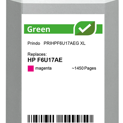 Prindo Green XL Magenta Druckerpatrone PRIHPF6U17AEG