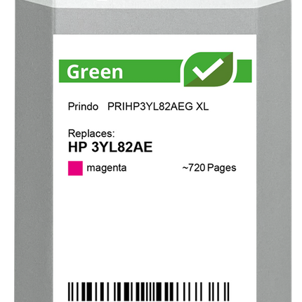 Prindo Green XL Magenta Druckerpatrone PRIHP3YL82AEG