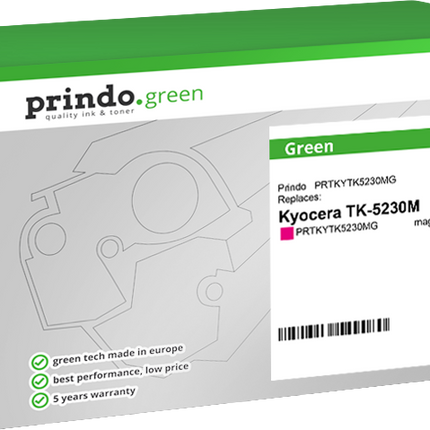 Prindo Green XL Magenta Toner PRTKYTK5230MG