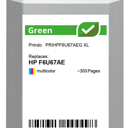 Prindo Green XL mehrere Farben Druckerpatrone PRIHPF6U67AEG