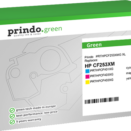 Prindo Green XL Multipack Cyan / Magenta / Gelb