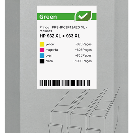 Prindo Green XL Multipack Schwarz / Cyan / Magenta / Gelb (PRSHPC2P42AEG)