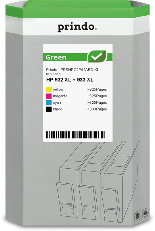 Prindo Green XL Multipack Schwarz / Cyan / Magenta / Gelb (PRSHPC2P42AEG)