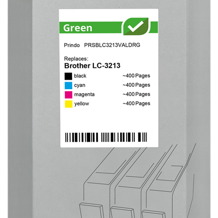 Prindo Green XL Multipack Schwarz / Cyan / Magenta / Gelb (PRSBLC3213VALDRG)