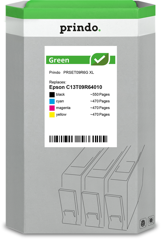 Prindo Green XL Multipack Schwarz / Cyan / Magenta / Gelb
