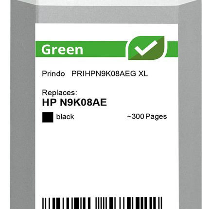 Prindo Green XL Schwarz Druckerpatrone PRIHPN9K08AEG