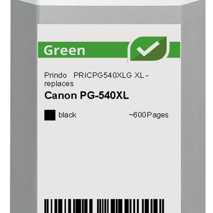 Prindo Green XL Schwarz Druckerpatrone PRICPG540XLG